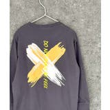 9-2チャコール/A | オーバーサイズプリントロンT キッズ 長袖Tシャツ | ZI-ON