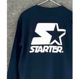 8-3ネイビー/A | STARTER スターターオーバーサイズプリントロングスリーブTシャツ キッズ | ZI-ON