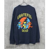 16-15ネイビー/D | GRATEFULDEAD オーバーサイズロングスリーブTシャツ メンズ | ZI-ON
