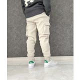 6-1G/ベージュ | 裏起毛スウェットカーゴパンツ キッズ 子供服 | ZI-ON