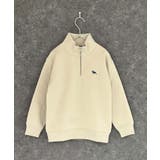 6-1G/ベージュ | POLOCHAMPS オーバーサイズハーフジップ裏起毛トレーナー キッズ | ZI-ON