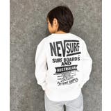 8-5オフホワイト/B | NEVSURF 裏起毛BIGトレーナー キッズ | ZI-ON