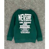 8-6D/グリーン/B | NEVSURF 裏起毛BIGトレーナー キッズ | ZI-ON