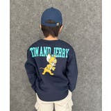 16-11ネイビー/C | TOM&JERRY バックプリント裏起毛トレーナー キッズ | ZI-ON