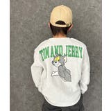 16-13オートミール/D | TOM&JERRY バックプリント裏起毛トレーナー キッズ | ZI-ON