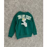 16-14D/グリーン/D | TOM&JERRY バックプリント裏起毛トレーナー キッズ | ZI-ON