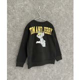 16-16ブラック/D | TOM&JERRY バックプリント裏起毛トレーナー キッズ | ZI-ON