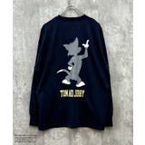 14-13ネイビー/D | TOM&JERRY バックプリントBIGトレーナー メンズ | ZI-ON