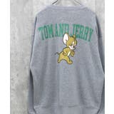 16-10杢グレー/C | TOM&JERRY 裏起毛バックプリントBIGトレーナー メンズ | ZI-ON