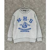 18-13杢グレー/B | オーバーサイズ裏起毛トレーナー キッズ 子供服 | ZI-ON