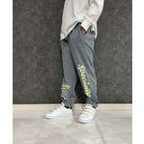 6-2杢グレー | プリントスウェットパンツ キッズ 長ズボン | ZI-ON