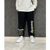 6-6ブラック | プリントスウェットパンツ キッズ 長ズボン | ZI-ON