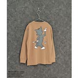 16-6ベージュ/B | TOM&JERRY 春のミニ裏毛 バックプリントBIGトレーナー | ZI-ON