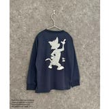 16-7ネイビー/B | TOM&JERRY 春のミニ裏毛 バックプリントBIGトレーナー | ZI-ON