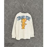 16-9オートミール/C | TOM&JERRY 春のミニ裏毛 バックプリントBIGトレーナー | ZI-ON