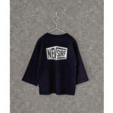 8-4ブラック/A | NEVSURFバックプリントBIGロンT キッズ 子供服 | ZI-ON