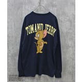 16-11ネイビー/C | TOM&JERRY バックプリントBIGトレーナー メンズ | ZI-ON