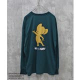 16-3D/グリーン/A | TOM&JERRY バックプリントBIGトレーナー メンズ | ZI-ON