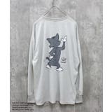 16-5オートミール/B | TOM&JERRY バックプリントBIGトレーナー メンズ | ZI-ON