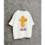 16-1オフホワイト/A | TOM&JERRY オーバーサイズTシャツ キッズ | ZI-ON