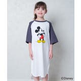8-2ホワイト×チャコール/A | MICKEY MOUSE オーバーサイズワンピース | ZI-ON