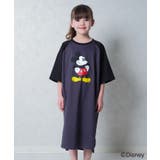 8-4チャコール×ブラック/A | MICKEY MOUSE オーバーサイズワンピース | ZI-ON