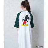 8-5ホワイト×D/グリーン/B | MICKEY MOUSE オーバーサイズワンピース | ZI-ON
