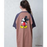 8-7モカ×チャコール/B | MICKEY MOUSE オーバーサイズワンピース | ZI-ON