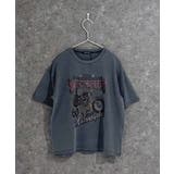 8-2ブラック | ピグメント染めオーバーサイズプリントTシャツ キッズ 子供服 | ZI-ON