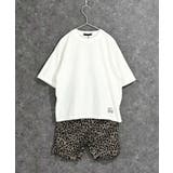 6-3ホワイト×ベージュ | レオパードセットアップ SETUP キッズ | ZI-ON