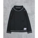 8-8ブラック | 長袖ラッシュガード キッズ水着 子供用 | ZI-ON