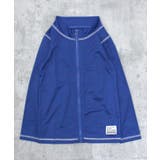 8-5R/ブルー | フルジップラッシュガード キッズ水着 子供用 | ZI-ON