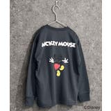 16-12チャコール/C | MICKEYMOUSE ミニ裏毛 ビックトレーナー | ZI-ON