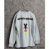 16-14杢グレー/D | MICKEYMOUSE ミニ裏毛 ビックトレーナー | ZI-ON