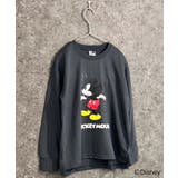 16-8チャコール/B | MICKEYMOUSE ミニ裏毛 ビックトレーナー | ZI-ON