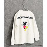 16-9オートミール/C | MICKEYMOUSE ミニ裏毛 ビックトレーナー | ZI-ON
