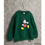 16-7D/グリーン/B | MICKEYMOUSE 裏起毛トレーナー キッズ | ZI-ON