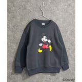 16-8チャコール/B | MICKEYMOUSE 裏起毛トレーナー キッズ | ZI-ON
