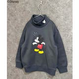 8-4チャコール/A | MICKEYMOUSE ハイネック裏起毛トレーナー キッズ | ZI-ON