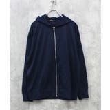 5-3ネイビー | ミニ裏毛 フルZIPパーカー メンズ | ZI-ON