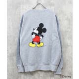 16-10杢グレー/C | MICKEY MOUSE ミッキーBIGトレーナー | ZI-ON