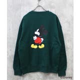 16-11D/グリーン/C | MICKEY MOUSE ミッキーBIGトレーナー | ZI-ON