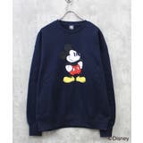 16-3ネイビー/A | MICKEY MOUSE ミッキーBIGトレーナー | ZI-ON