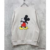 16-9G/ベージュ/C | MICKEY MOUSE ミッキーBIGトレーナー | ZI-ON