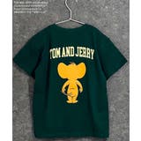 8-6D/グリーン/B | TOM&JERRY プリントTシャツ キッズ | ZI-ON