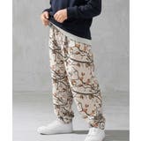 12-9G/ベージュ/ツリー柄 | スウェットバレルパンツ キッズ 子供服 | ZI-ON