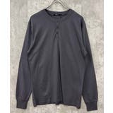 6-5チャコール | ヘンリーネック長袖Tシャツ メンズ ロンT | ZI-ON