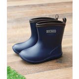 16-11ネイビー×ブラウン/B | 新入荷、厚底風レインブーツ 長靴 キッズ | ZI-ON