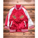 10-2レッド | 刺繍入り中綿スカジャン キッズ 子供服 | ZI-ON