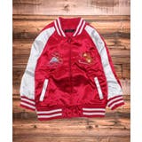 10-4レッド | 刺繍入り中綿スカジャン キッズ 子供服 | ZI-ON